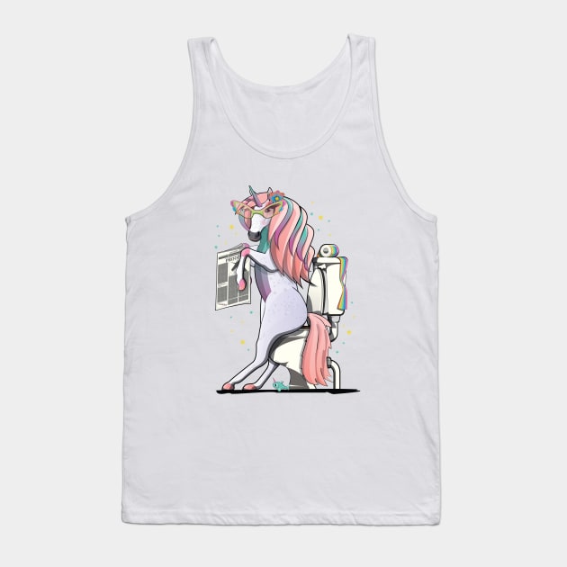 Unicorn on the Toilet Tank Top by InTheWashroom